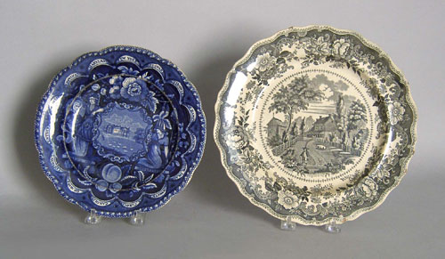 Appraisal: Two Historical Staffordshire plates th c depicting The Residence of