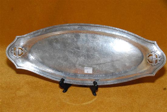 Appraisal: STERLING SILVER HAND HAMMERED OVAL DISH ajure ends Provenance From