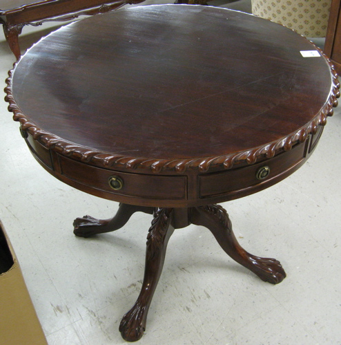 Appraisal: CHIPPENDALE STYLE MAHOGANY LAMP TABLE having a circular piecrust top