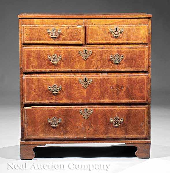 Appraisal: An Antique English Inlaid Walnut Chest of Drawers th c