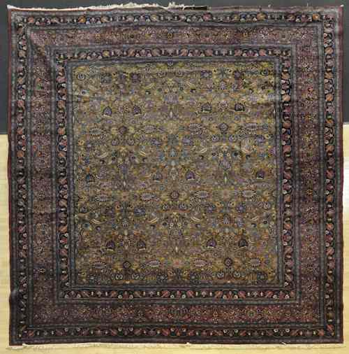 Appraisal: Semi-antique Isphahan carpet ' x '