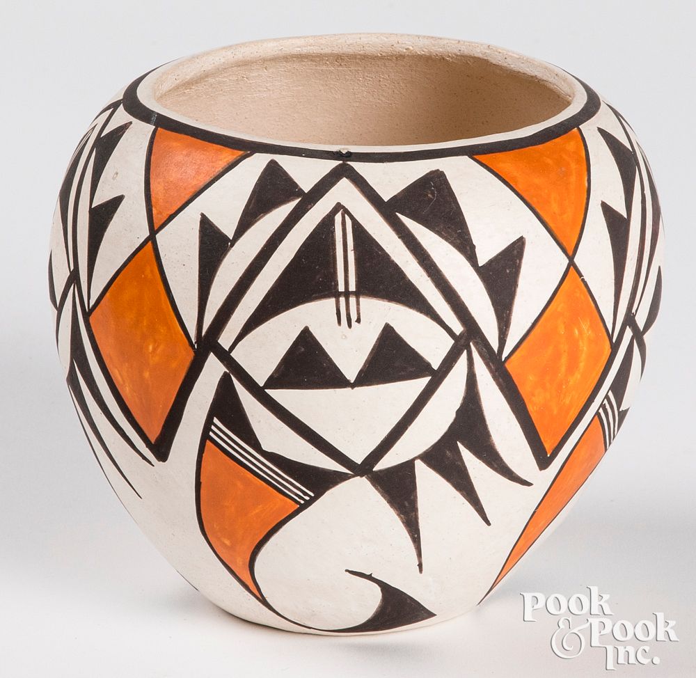 Appraisal: Acoma Indian polychrome pottery vessel Acoma Indian polychrome pottery vessel