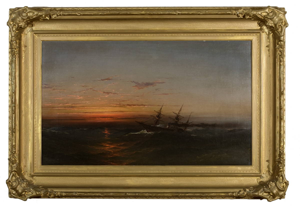 Appraisal: JAMES HAMILTON IRISH AMERICAN - SUNSET AT SEA Oil on