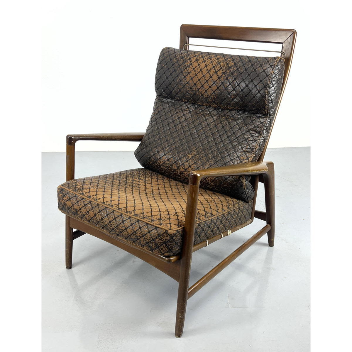 Appraisal: SELIG Danish Modern Teak Tall Back Lounge Chair Stylish Open