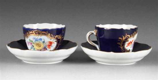 Appraisal: Set of twelve Meissen porcelain chocolate cups and saucers th