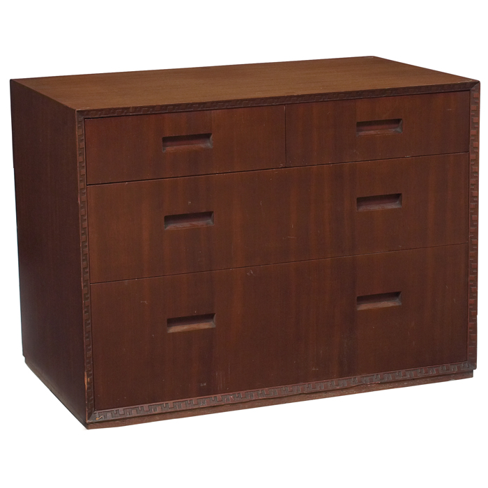 Appraisal: Frank Lloyd Wright chest of drawers manufactured by Heritage Henredon