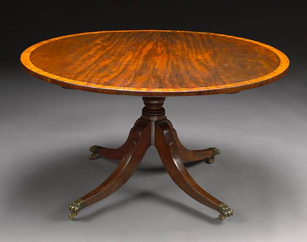 Appraisal: A Regency satinwood crossbanded mahogany breakfast table first quarter th