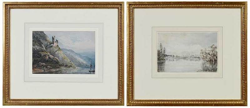 Appraisal: Two British Watercolors th century J E Elliott View of