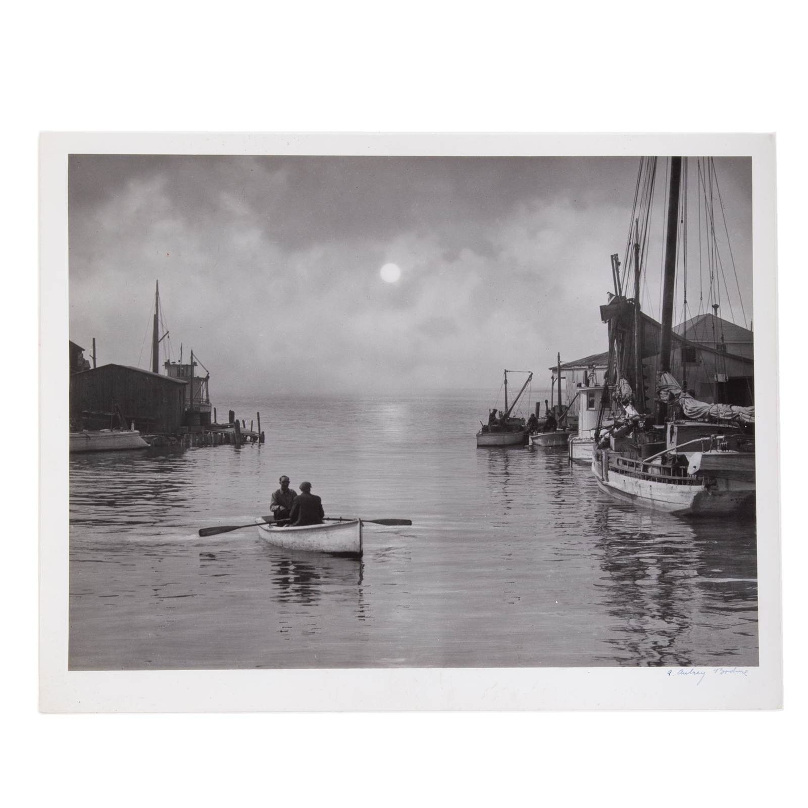 Appraisal: A AUBREY BODINE OYSTER DREDGERS American - Gelatin silver print