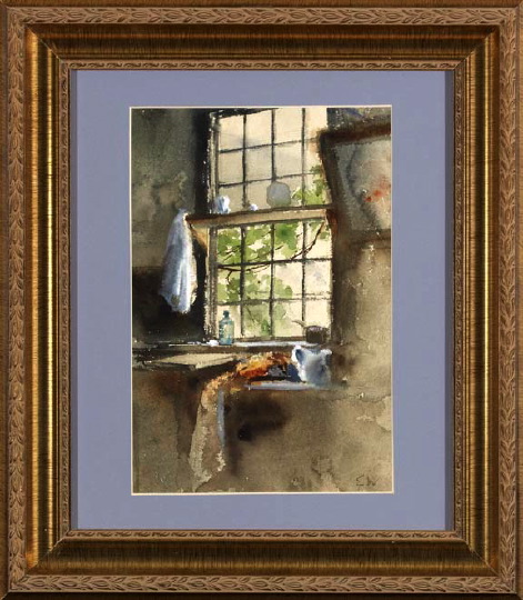 Appraisal: Ellsworth Woodward American New Orleans - Kitchen Interior watercolor on