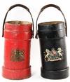 Appraisal: FIRE BUCKETS - Pair of th c English canvas covered