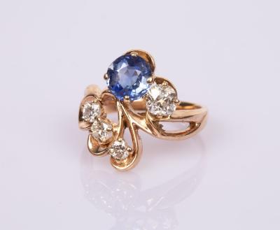 Appraisal: A sapphire and diamond dress ring perhaps a bespoke commission