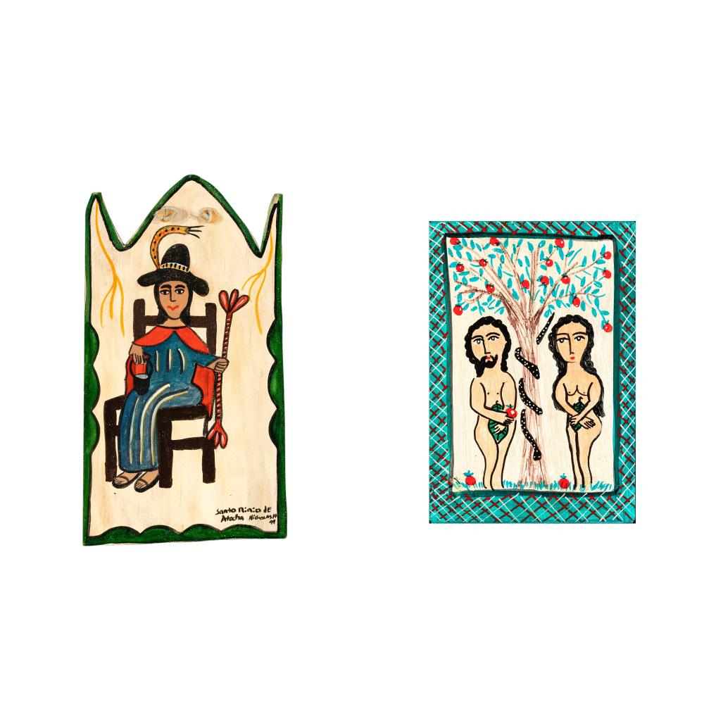 Appraisal: PAIR OF RETABLOS SANTO NINO DE ATOCHA ADAM AND EVEPair