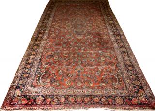 Appraisal: PERSIAN SAROUK DESIGN WOOL HANDMADE CARPET PERSIAN SAROUK DESIGN WOOL