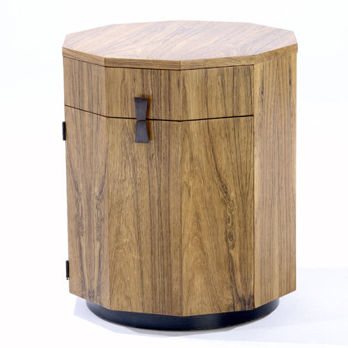 Appraisal: HARVEY PROBBER Rosewood veneer nightstand with single drawer over door