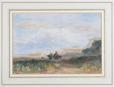 Appraisal: David Cox the Elder - Coastal scene with figures and