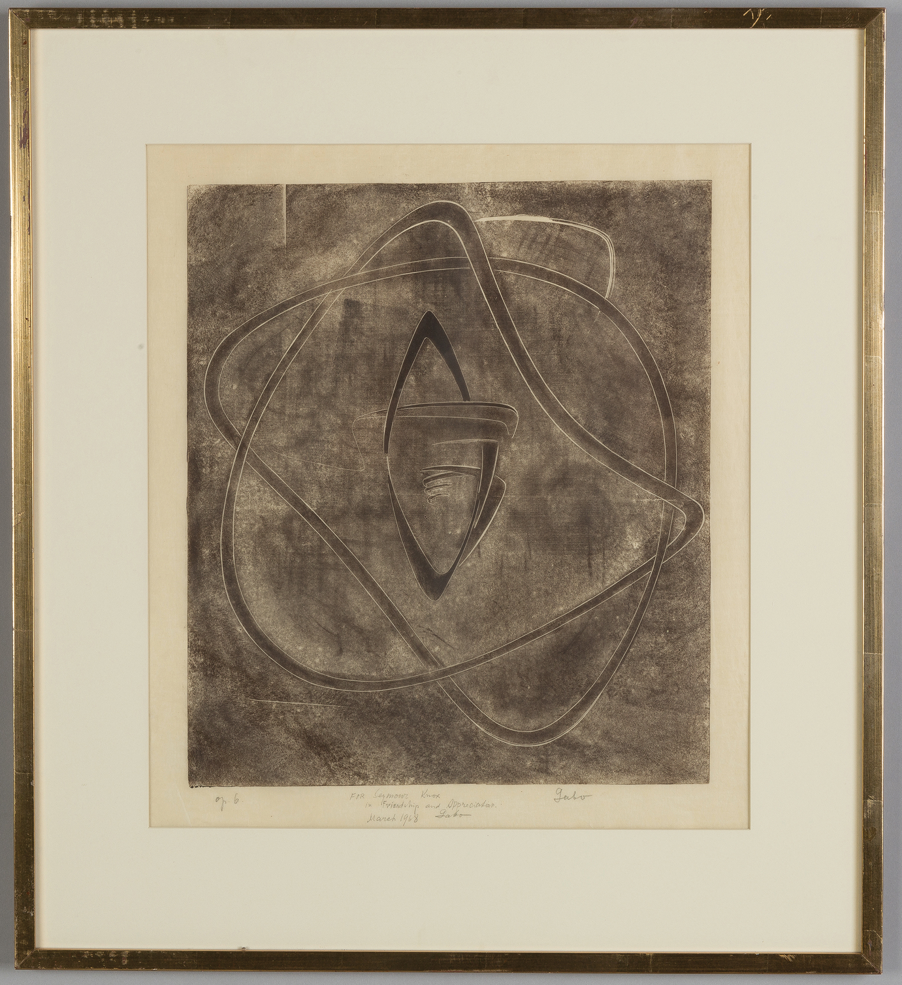 Appraisal: Naum Gabo British Russian Opus Signed in pencil lower right