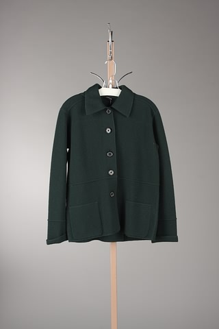 Appraisal: Akris hunter green cashmere hoodie snap-on hip length long sleeves