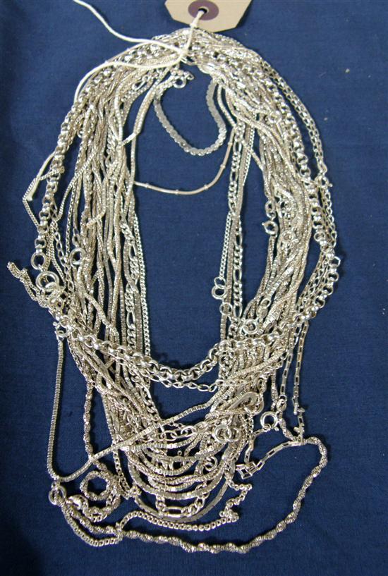 Appraisal: Twenty silver chains oz