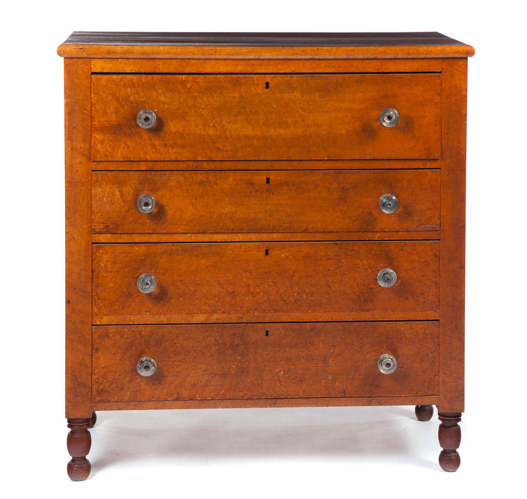 Appraisal: FOUR-DRAWER SHERATON TO EMPIRE CHEST American nd quarter- th century