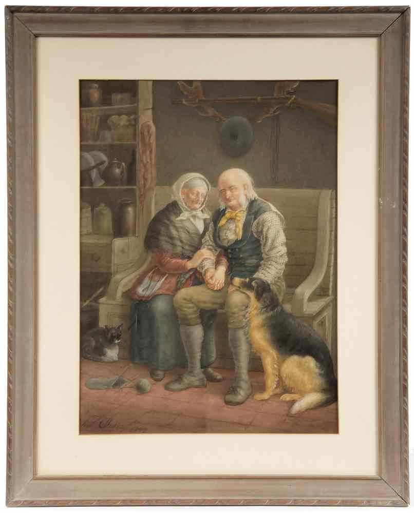 Appraisal: WATERCOLOR - The Faithful Trio by John Stokes th c