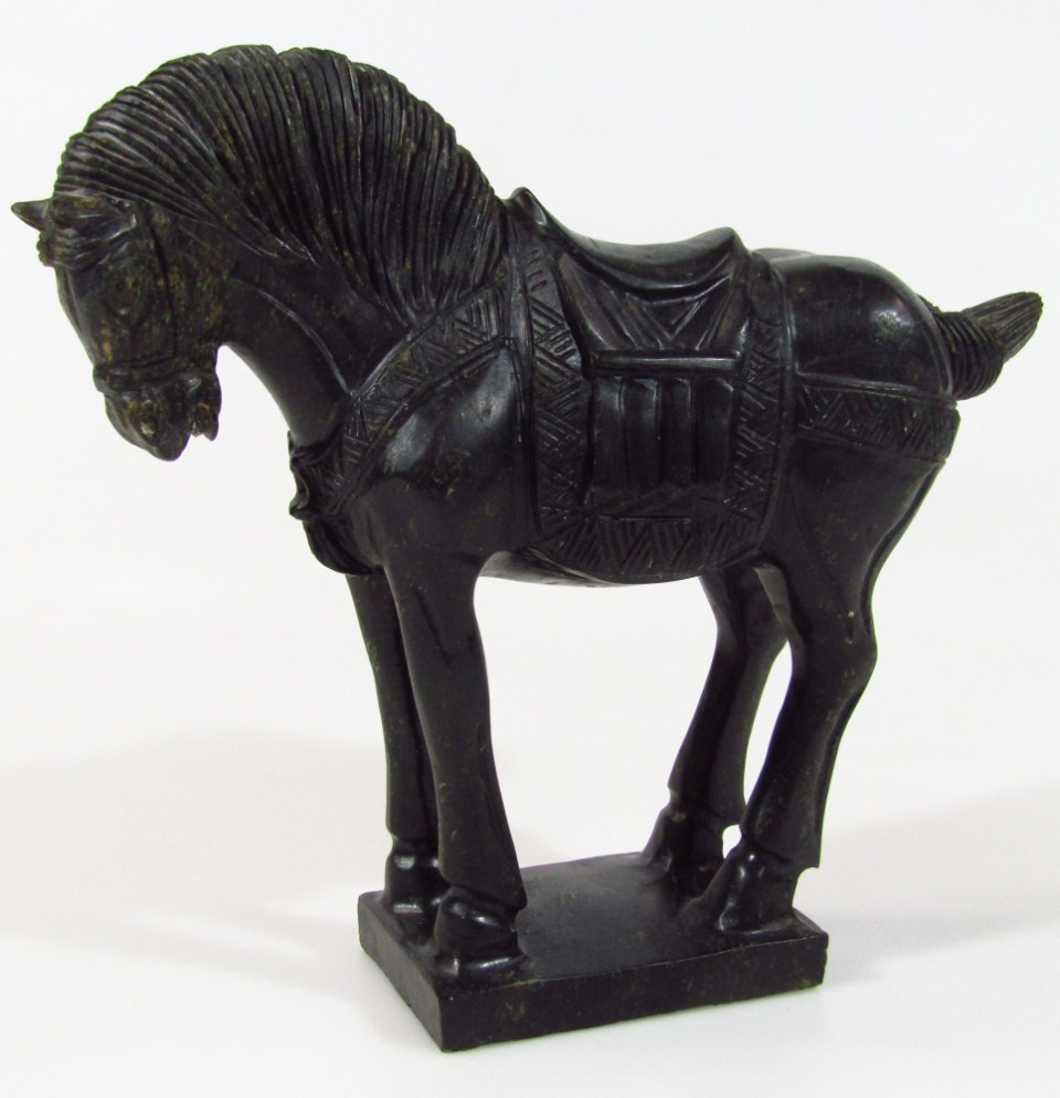 Appraisal: A thC Tang style figure of a standing horse in