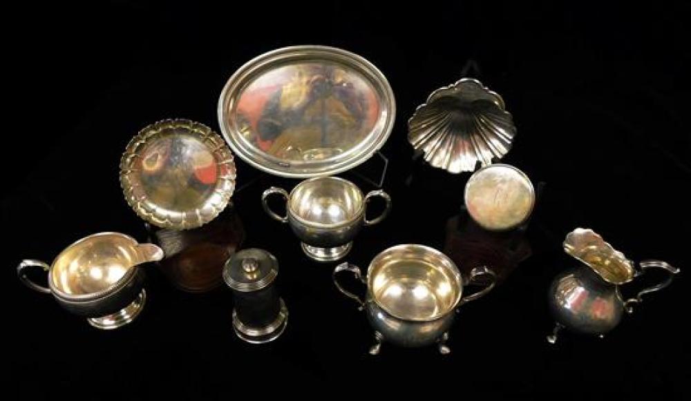 Appraisal: SILVER Nine pieces of sterling including Tiffany Co some pieces