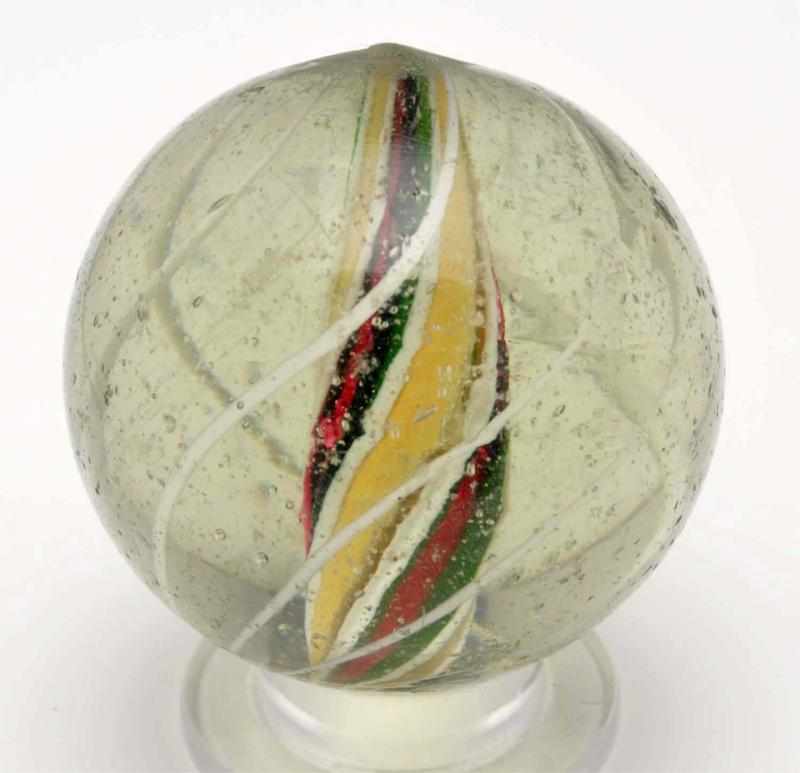 Appraisal: Multicolor Solid Core Swirl Marble Description Panels that are half