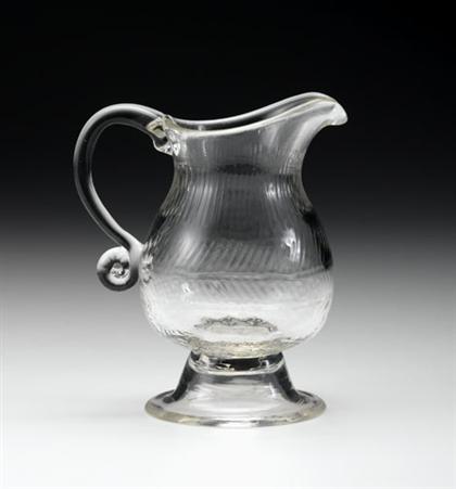 Appraisal: Uncolored molded and blown glass creamer circa Of pear form