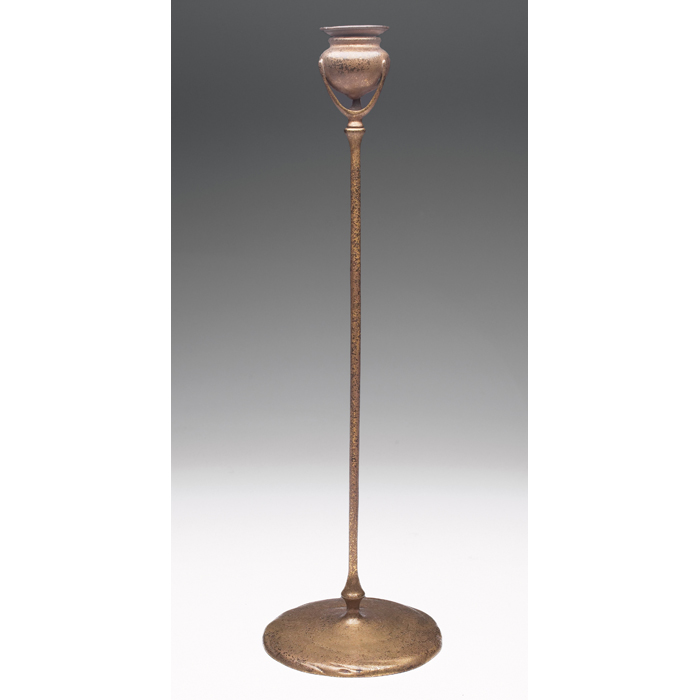 Appraisal: Tiffany Studios candlestick bronze with an original gold dore patina