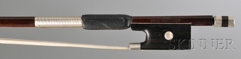 Appraisal: Child's Nickel-mounted Violin Bow the round stick stamped PFRETZSCHNER weight