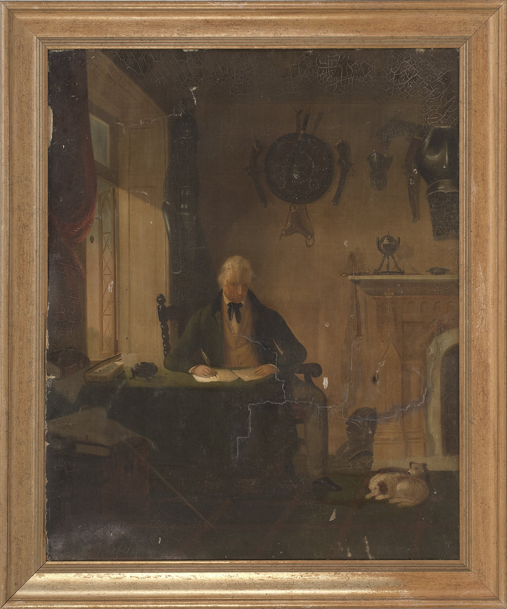 Appraisal: AMERICAN SCHOOL th CenturyA gentleman seated in an interior Unsigned