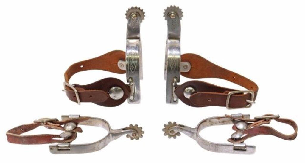 Appraisal: lot of pairs Kid-sized cowboy spurs including outside heelband with