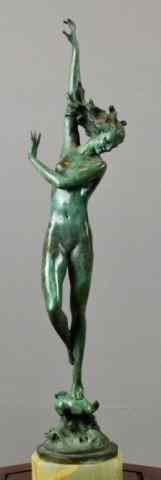 Appraisal: HARRIET FRISHMUTH BRONZE NUDESculpture titled ''The Crest of the Wave