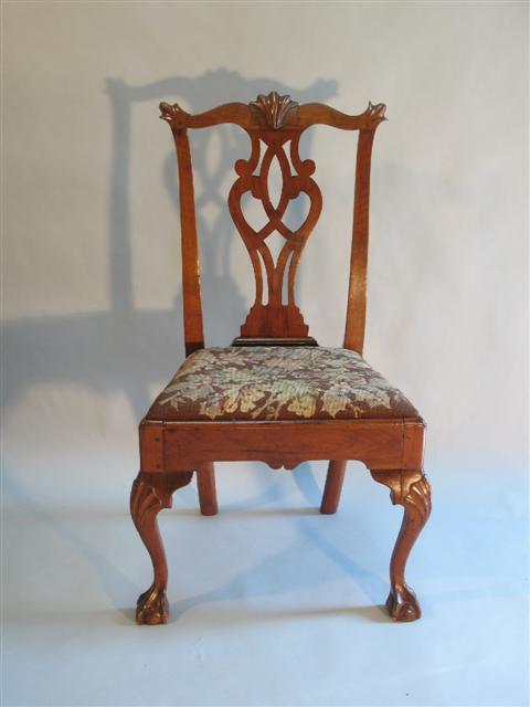 Appraisal: PENNSYLVANIA CHIPPENDALE MAHOGANY CHAIR Circa 's the shell-carved crest rail