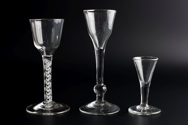 Appraisal: AN TH CENTURY WINE OR CORDIAL GLASS the tapered bucket