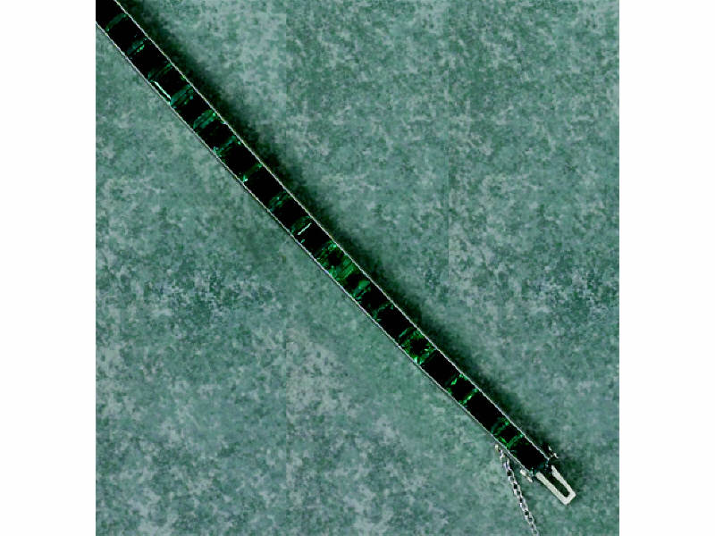 Appraisal: EMERALD STRAIGHT LINE BRACELET Platinum with thirty five step cut