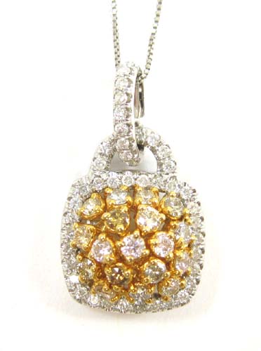 Appraisal: DIAMOND AND FOURTEEN KARAT GOLD PENDANT NECKLACE the white and