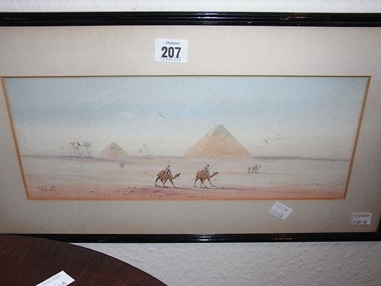 Appraisal: H CALVERTCamels and Riders before the Pyramids signed lower left