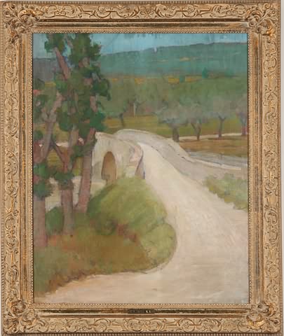 Appraisal: Bridge in the Road oil on board x SLL Henry