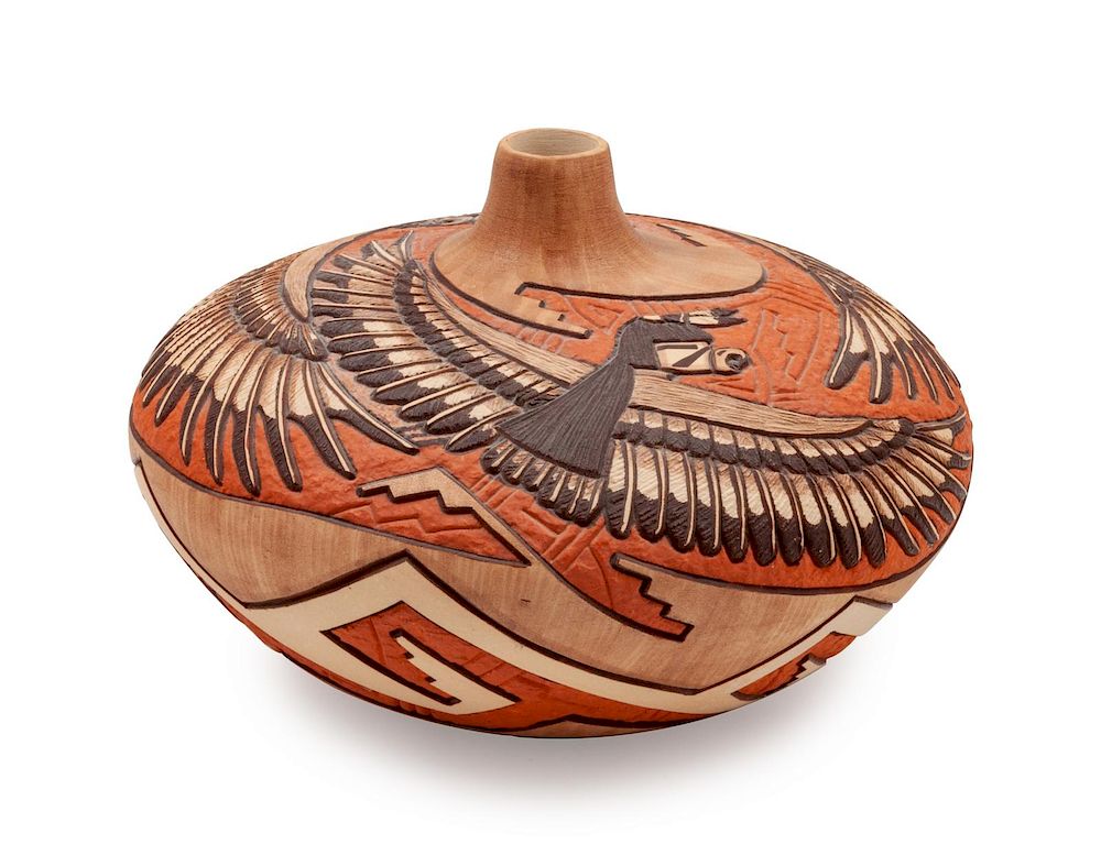 Appraisal: Marty Nampeyo and Elvira Nampeyo Hopi th Century Carved Eagle