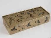 Appraisal: A Chinese white metal hardwood domino box with individual champleve