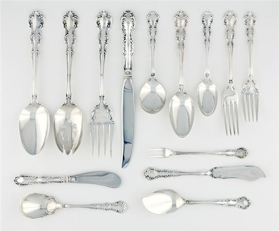 Appraisal: Wallace sterling flatware service circa Old Atlanta pattern consisting of