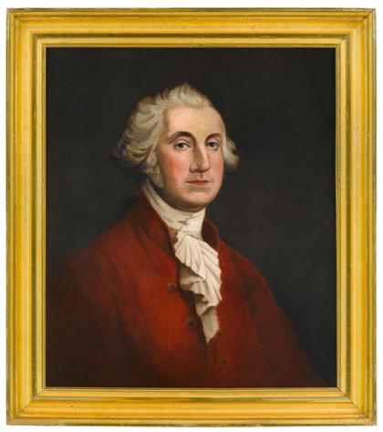 Appraisal: American School th centuryportrait of george washington in a red