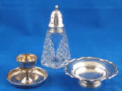 Appraisal: Silver An eggcup Birmingham a footed bonbon dish Birmingham and