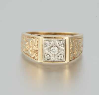 Appraisal: A Ladies' Diamond Ring k yellow gold cast mounting with