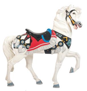 Appraisal: Vintage Fiberglass Carousel Horse American mid-twentieth century White-bodied horse with