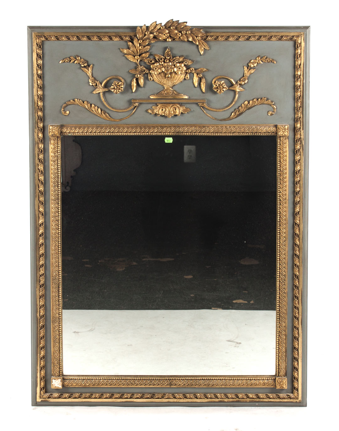 Appraisal: Classical style painted wood parcel-gilt mirror th century fruit basket