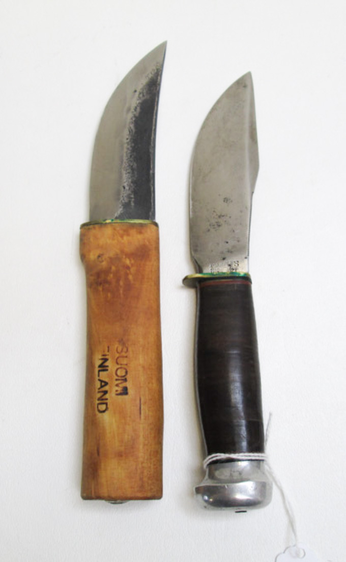 Appraisal: TWO COLLECTABLE HUNTING KNIVES H Roselli with high carbon blade