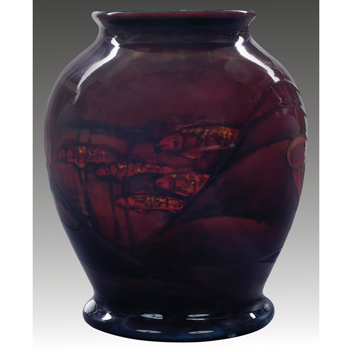 Appraisal: Good Moorcroft vase bulbous form with a fish motif in